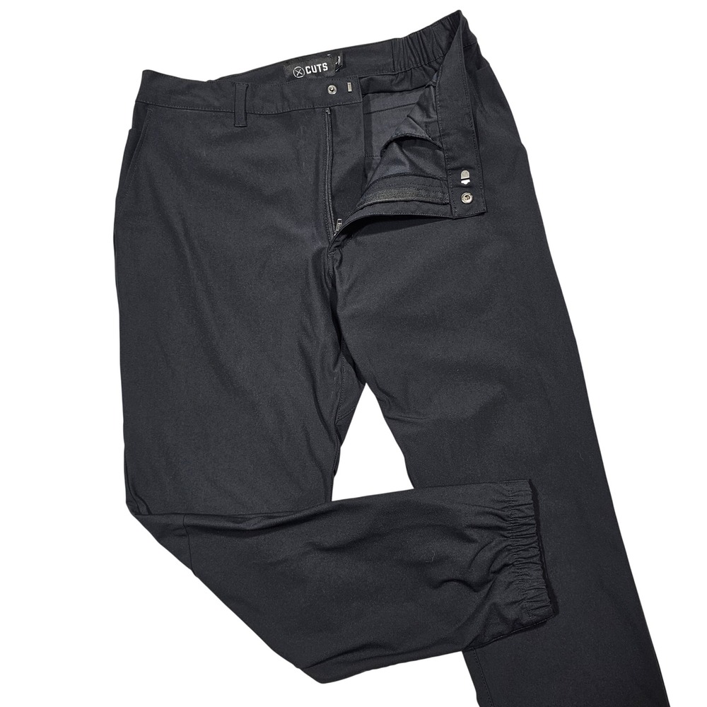Cuts AO Jogger Pants Men L 32x28 Black Stretch Performance Techwear Minimalist